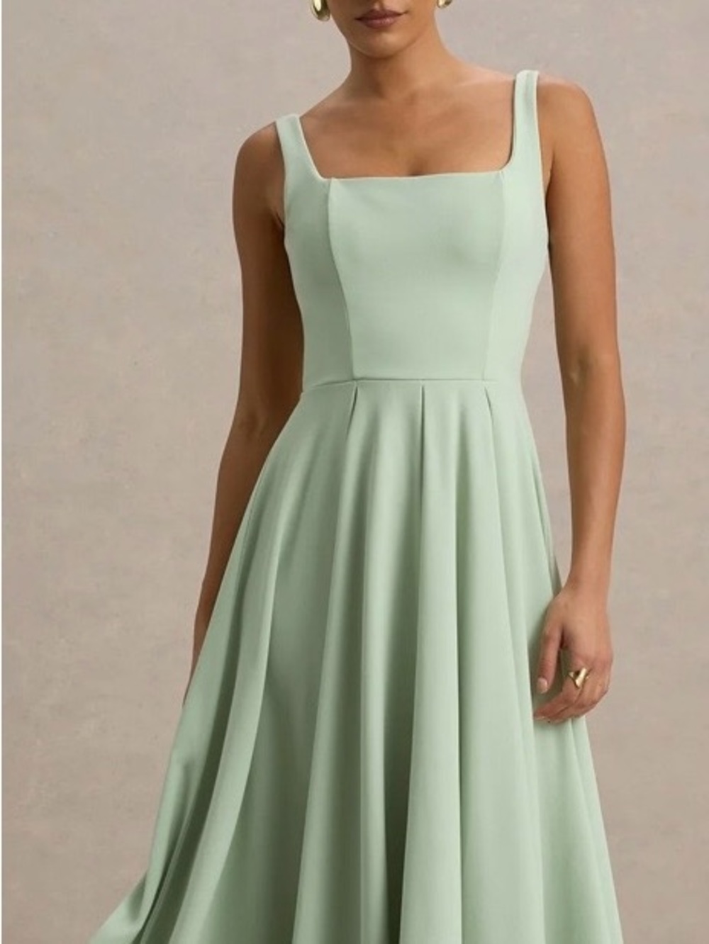 NWT Club L London Soft Mint Square-Neck Dress